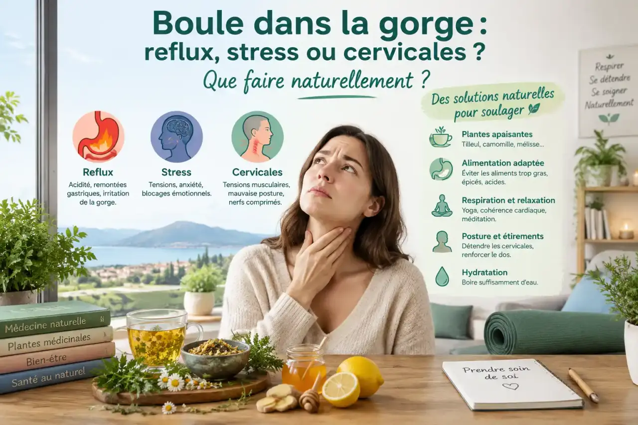 Boule dans la gorge : reflux, stress ou cervicales, que faire naturellement ?