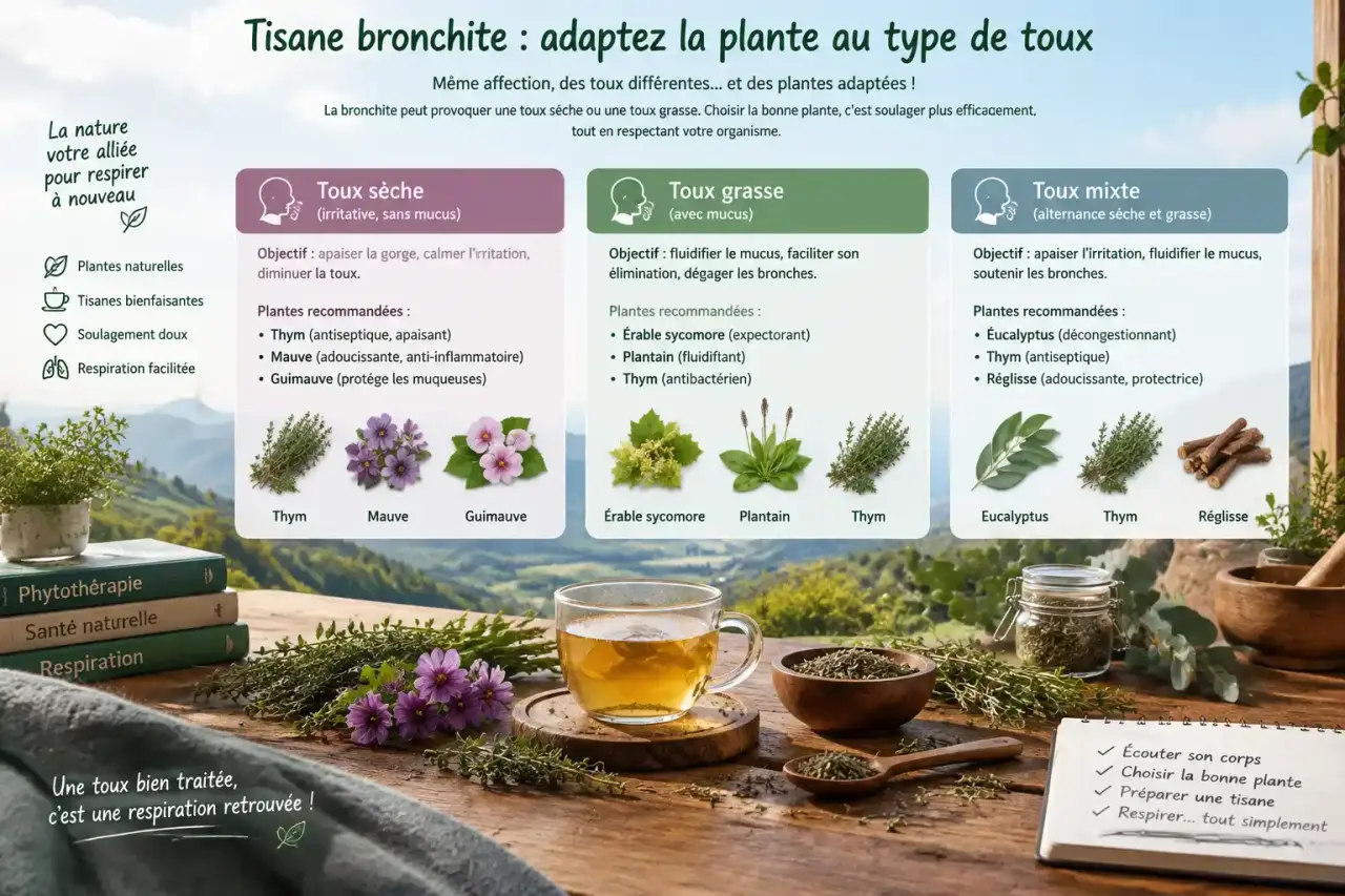 Tisane bronchite : adaptez la plante au type de toux