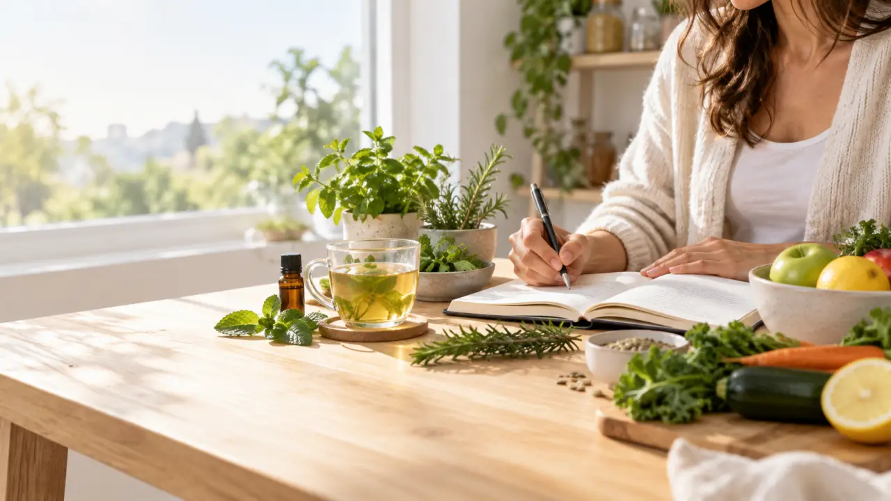 Séance de naturopathie dans un intérieur lumineux entouré de plantes