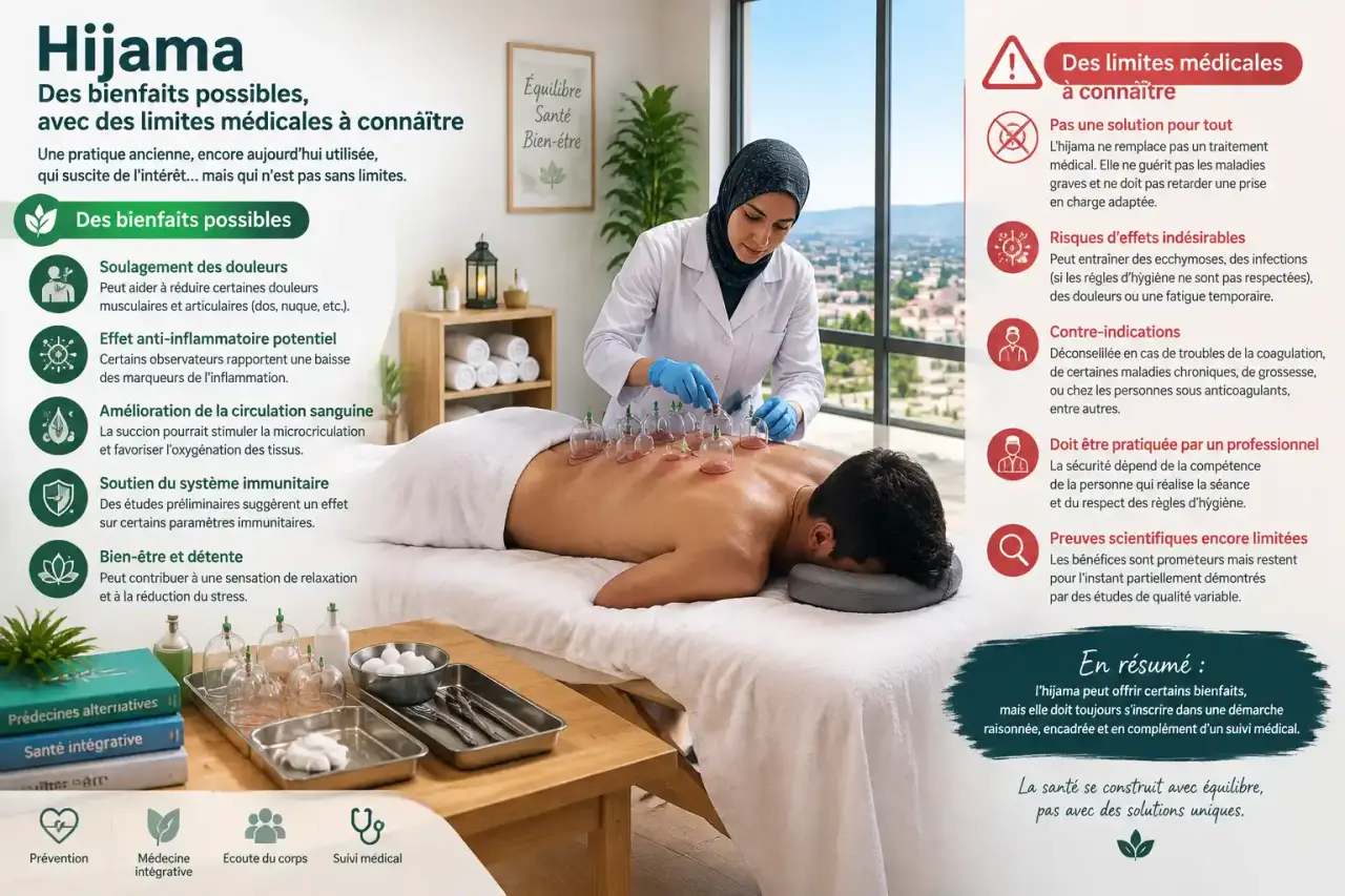 Hijama : des bienfaits possibles, avec des limites médicales à connaître